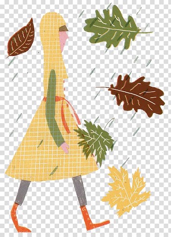 Rain Illustration, Rain Man and leaves transparent background PNG clipart