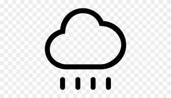 Rain Weather Cloud Outline Symbol With Raindrops Lines - Rain Cloud Weather Symbol