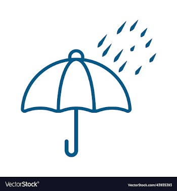rain with umbrella outline silhouette