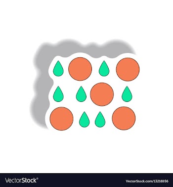 Rain with volcanic elements weather sticker vector image