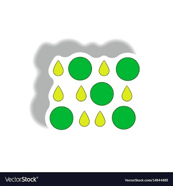 Rain with volcanic elements weather sticker vector image