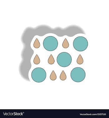 Rain with volcanic elements weather sticker vector image