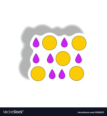 Rain with volcanic elements weather sticker vector image