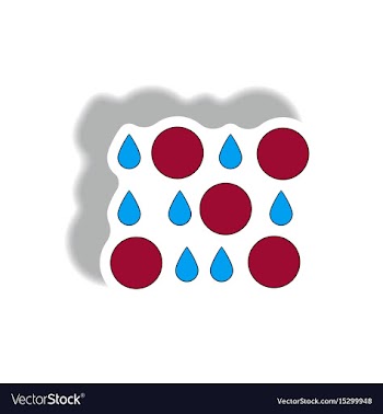 Rain with volcanic elements weather sticker vector image