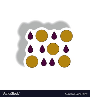 Rain with volcanic elements weather sticker vector image