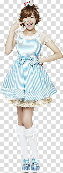 Raina Orange Caramel Render, woman in blue A-line dress transparent background PNG clipart