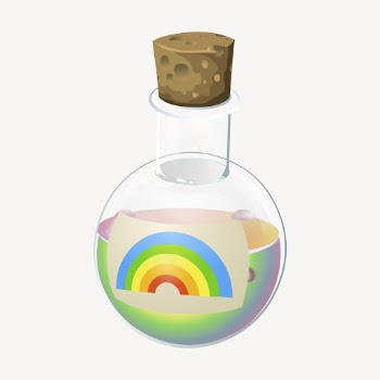 Rainbow alchemy potion illustration. Free | Free Photo - rawpixel
