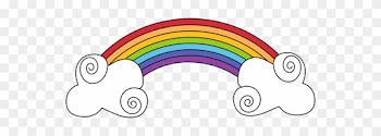 Rainbow And Swirly Clouds - Rainbow With Two Clouds