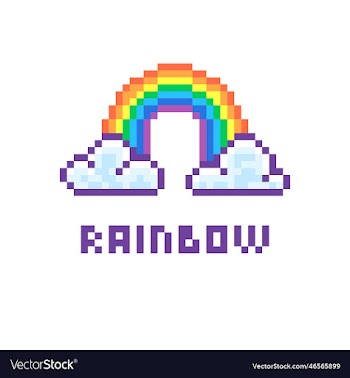 rainbow between two clouds