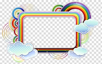 Rainbow border art, Borders and Frames graphics Design , kindergarten decorative panels transparent background PNG clipart