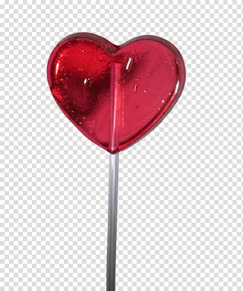 Rainbow candy, red heart lollipop transparent background PNG clipart