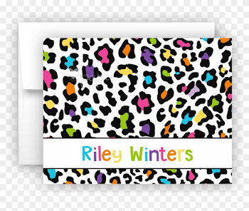 Rainbow Cheetah Animal Print Thank You Cards Note Card - Funky ...