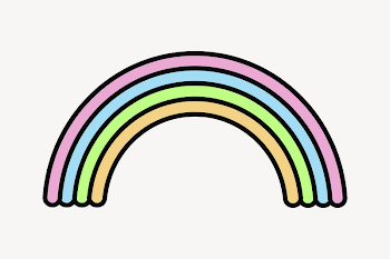 Rainbow clip art, cute pastel | Free Photo - rawpixel