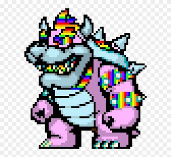Rainbow Cloud Bowser - Pixel Art Bowser