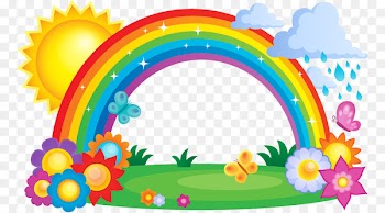 Rainbow Cloud Clip art - Rainbow sun painted flowers 
