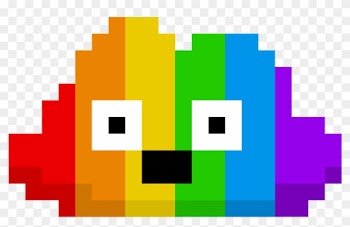 Rainbow Cloud Sprite - Pixel Art Rainbow Cloud