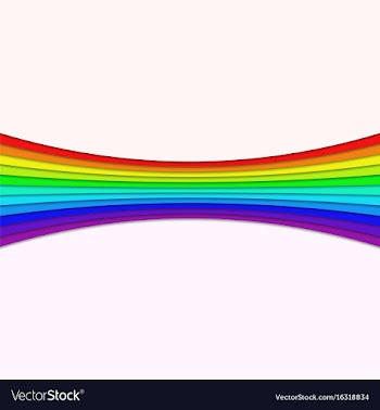 Rainbow color curved stripes - page separator vector image