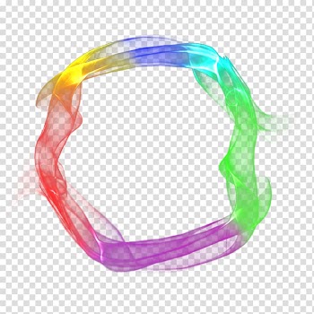 Rainbow colored ring smoke transparent background PNG clipart