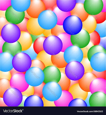 Rainbow colors glossy balls background vector image