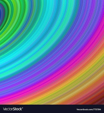 Rainbow curved fractal stripes vector image