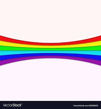Rainbow curved stripe design vector image