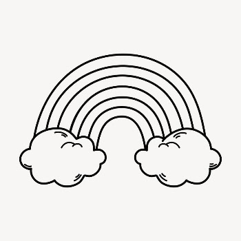 Rainbow doodle collage element, cute | Free Vector Illustration - rawpixel