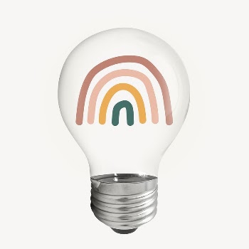 Rainbow doodle sticker, light bulb | Free PSD - rawpixel