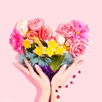 Rainbow flower heart