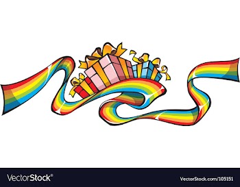 Rainbow giftwrap vector image