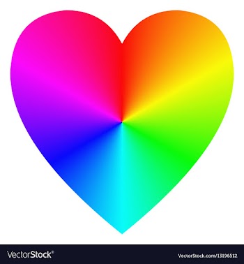 Rainbow gradient happy heart icon template vector image