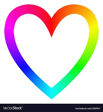 Rainbow gradient happy heart icon template vector image