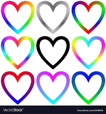 Rainbow gradient heart icon template set vector image