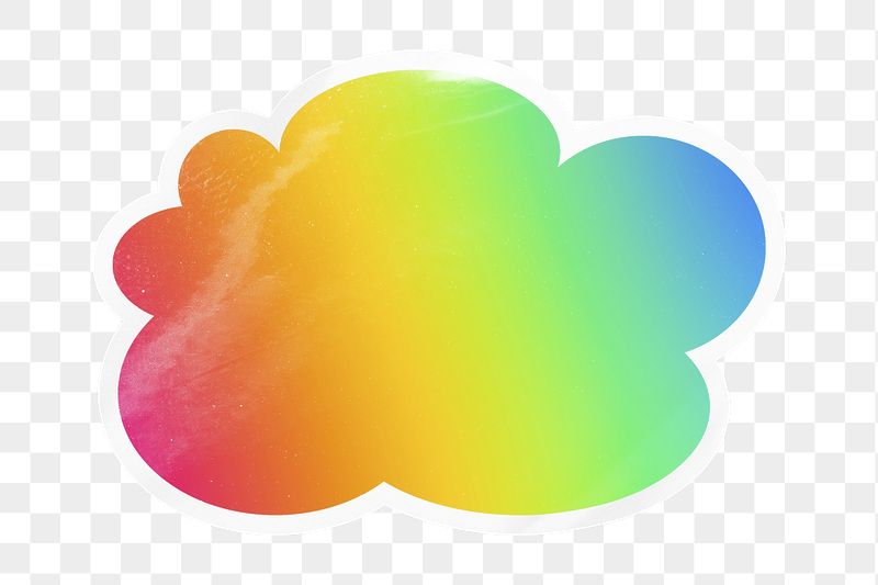 Rainbow gradient png cloud badge | Free PNG - rawpixel