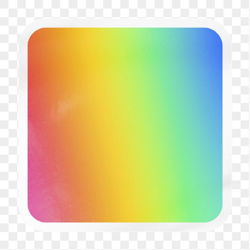 Rainbow gradient png square badge | Free PNG - rawpixel