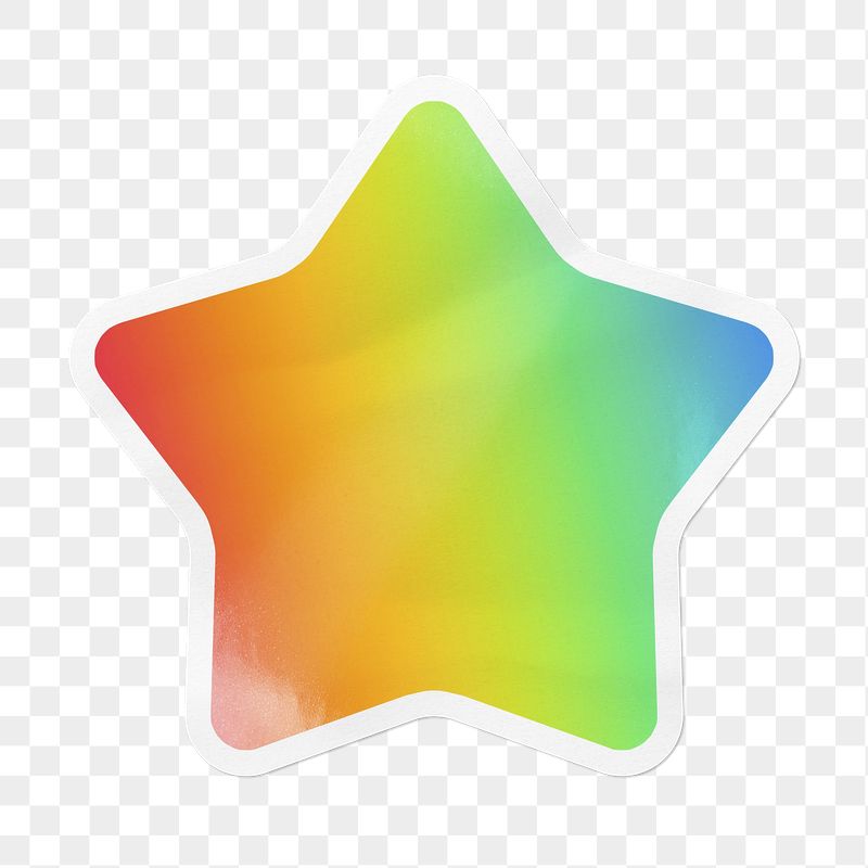 Rainbow gradient png star badge | Free PNG - rawpixel