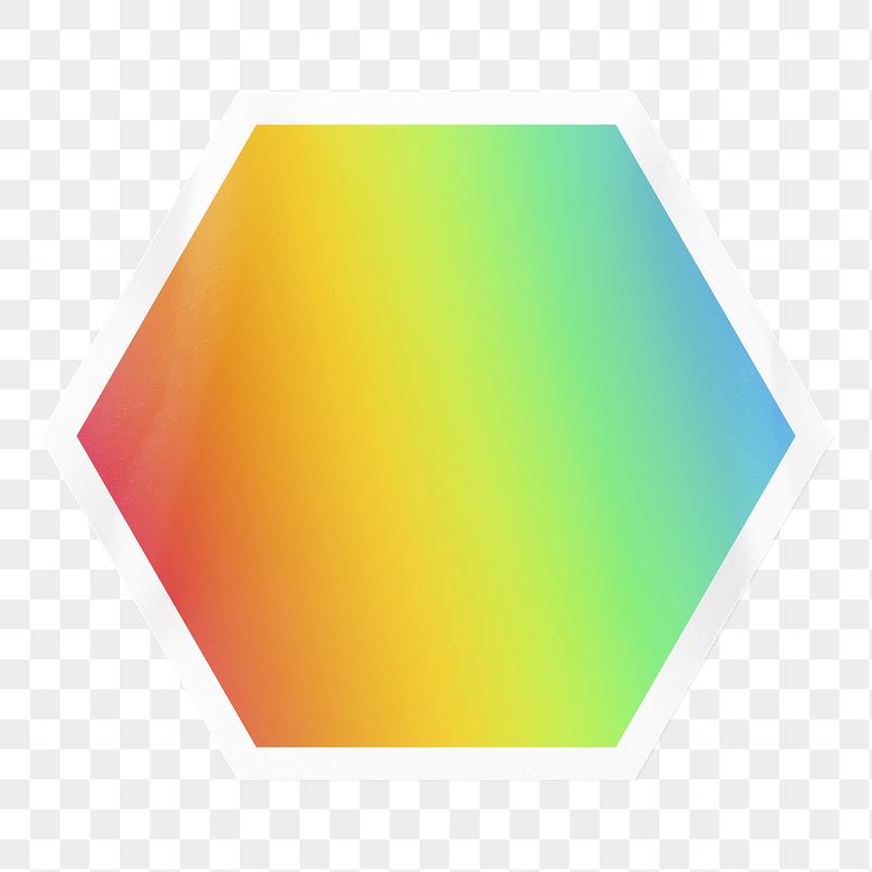 Rainbow gradient png sticker, hexagon | Free PNG - rawpixel