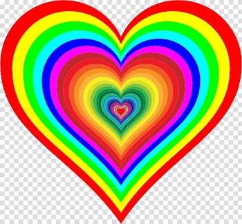 Rainbow Heart Color , heart watercolor transparent background PNG clipart