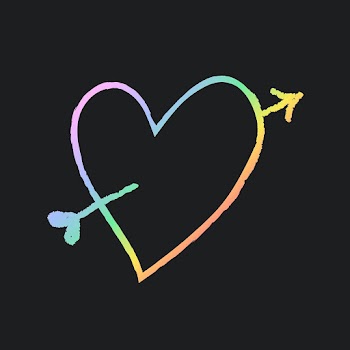 Rainbow heart icon psd, cupid arrow doodle… | Free stock illustration | High Resolution graphic