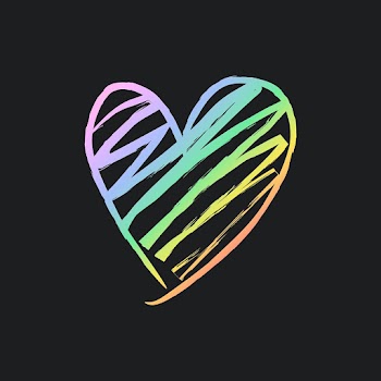 Rainbow heart icon psd, scribble illustration… | Free stock illustration | High Resolution graphic