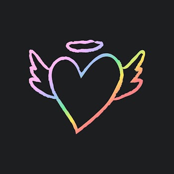 Rainbow heart icon with angel wings, vector… | Free stock illustration | High Resolution graphic