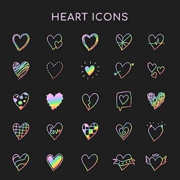 Rainbow heart icons, vector set in doodle… | Free stock illustration | High Resolution graphic