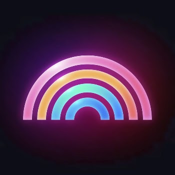 Rainbow icon, neon glow design | Free Icons - rawpixel