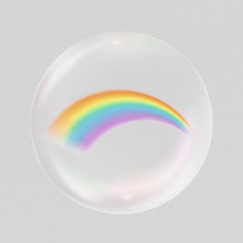 Rainbow in bubble sticker, weather | Free PSD - rawpixel