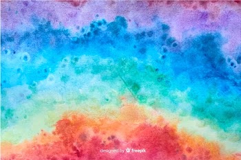Rainbow in tie dye style background Free Vector