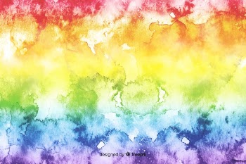 Rainbow in tie-dye style background Free Vector