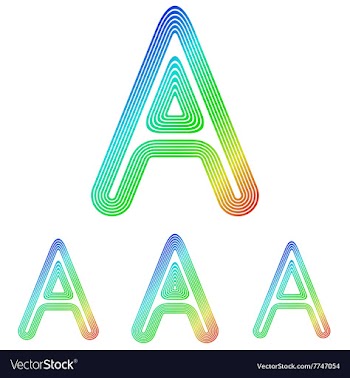 Rainbow letter a logo design set vector image