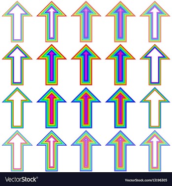 Rainbow line arrow design set vector image