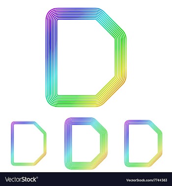 Rainbow line d logo design set vector image