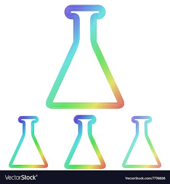 Rainbow line laboratory logo design set vector image