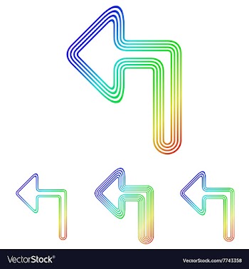 Rainbow line left logo design set vector image